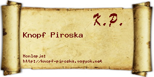 Knopf Piroska névjegykártya